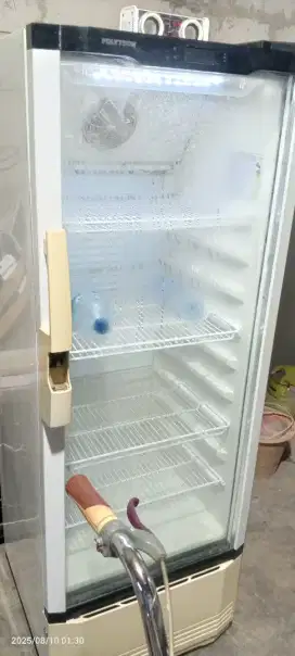 Kulkas kaca Polytron 4 rak mulus ori