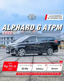 TURUN HRG [KM 20 RB] Toyota Alphard G ATPM 2022 mdl 2021 SC Premium PS