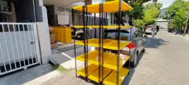 Rak besi siku lubang full besi