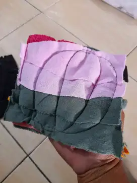 Kain lap majun warna jahit tumpuk