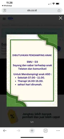 ART jaga Anak (ABK) 6 tahun