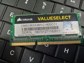 JUAL RAM LAPTOP SODIM 8GB DDR3L MERK CORSAIR VALUESELECT