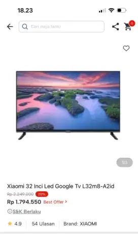 Ready stok tv 32 inc xiaomi google tv