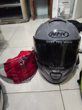 Helm Fullface NHK Mark 1 Double Visor Grey Glossy