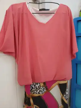 Blouse wanita warna orange