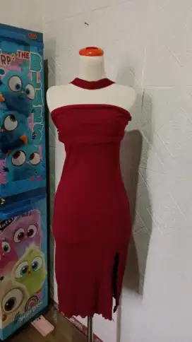 Dress Pesta bahan knitt