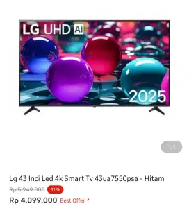 LG SMART TV 4K 43 INCI