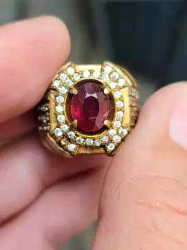 Batu Garnet rhodolite Srilanka 2.41 crat memo MRI ring Kuningan