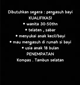 Mencari pengasuh anak