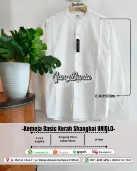 Kemeja Basic Kerah Shanghai UNIQLO Original