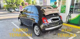 CABRIO TERMURAH MOBIL ATAP TERBUKA FIAT 500 C 2015 HITAM MULUS SEHAT