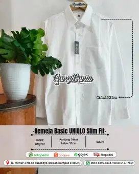 Kemeja Basic UNIQLO Slim Fit Original