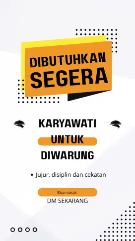 LOWONGAN KERJA PEREMPUAN SINGLE UNTUK DI WARUNG NASI SIAP MENGINAP