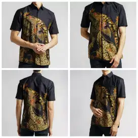 Kemeja Batik Hadinata Batik Superfine Caturangga hitam Charity Size M