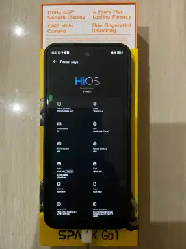 Techno Spark Go 1 128 GB + 4+4 micro sd Ram dot diperluas.