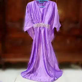 Kaftan ungu anak + dress mixue