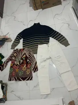Baju dan celana jeans preloved wanita dan jaket cowok
