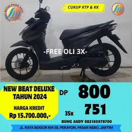 HONDA NEW BEAT DELUXE TAHUN 2024 SIAP PAKAI, GRATIS SERVIS, MESIN MULS
