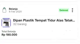 Dipan plastik alas tempat tidur bekas