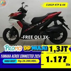 KREDIT MURAH YAMAHA AEROX CONNECTED 2024 SEKEN BERGARANSI CUKUP KTP KK