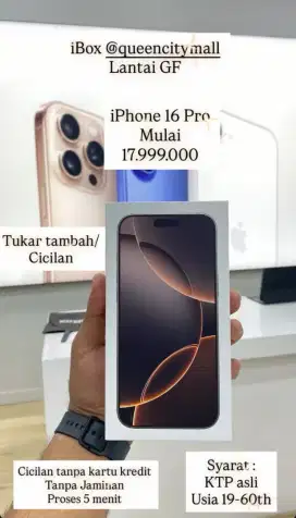 IPHONE 16 PRO CICILAN 0% TANPA KARTU KREDIT