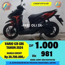 HONDA VARIO 125 CBS TAHUN 2024 SIAP PAKAI BERGARANSI, MESIN HALUS