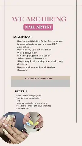 LOWONGAN KERJA NAIL ARTIST