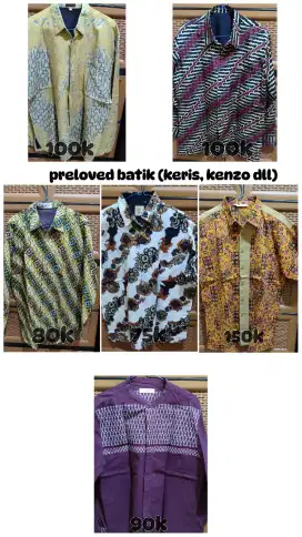 Preloved batik, jas dan rompi