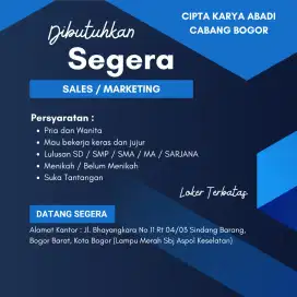 Lowongan kerja marketing UD.CIPTA KARYA ABADI