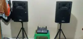 1set lengkap speker 15 inchi dan power mixer 8 channel blackspider