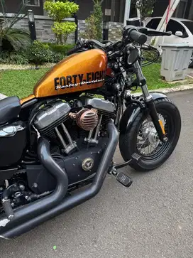 HARLEY DAVIDSON SPORTSTER 48 2015 ORANGE GLITTER SIAP BLAR