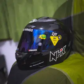 XL - Helm NHK RX9 Visor Iradium Black Glossy SNI Like New