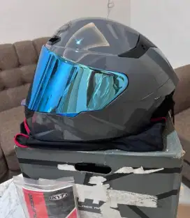 HELM KYT TTC COURSE GREY GLOSSY SIZE L LENGKAP