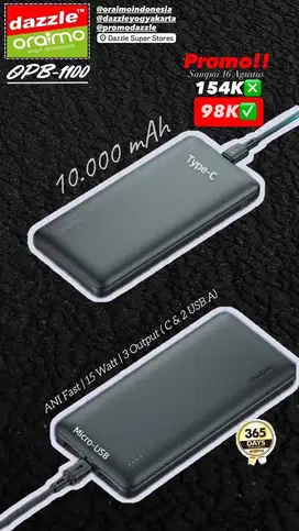 Powerbank 10.000mAh 15 Watt OPB-1100