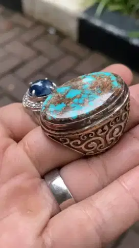 batu pirus Persia & blue safir AF