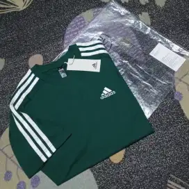 Adidas Essentials Single Jersey 3-Stripes Tee Men Green New 2024