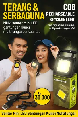 Senter Mini LED Gantungan Kunci Mini  USB Lampu LED Multifungsi