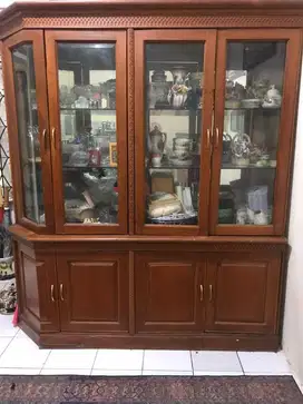 Lemari pajangan full kayu jati, buffet pajangan kayu jati mewah kokoh