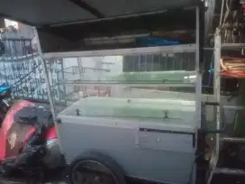 Grobak stainles kaca buat dagang
