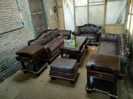 Kursi tamu bangku sofa minimalis full kayu jati