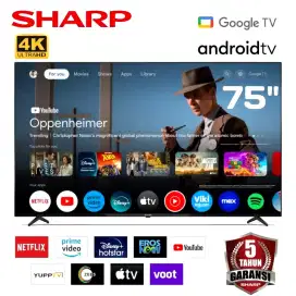 SHARP 4K UHD 75 Inch GOOGLE TV 4T-C75FJ1I Dolby Atmos Chromecast HDR