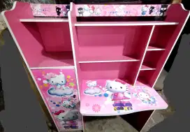 Dijual MURAH Meja Belajar Anak + Lemari Motif Hello Kitty