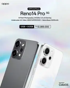 OPPO Reno14 Pro 5G 24GB+512GB cash-kredit-cicilan 0%-tukar-tambah bisa