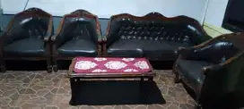 di jual full set sofa kayu jati original tanpa meja