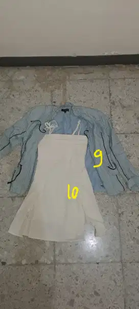 summer dress dan jacket biru