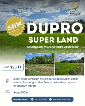 Tanah Kavling Asri View Sawah – Dekat Jalan Utama Lam Ateuk Luas 200 M