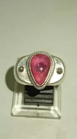 Ring perak handmade batu ruby