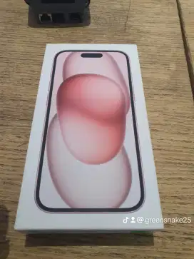 Iphone 15 128gb pink garansi ibox 1 tahun no repack green peel