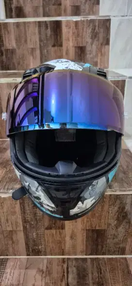 Helm KYT R10 Seri 3 AQUA MARINE Size XL Ganteng