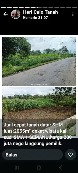 Tanah Tegalan Dijual (milik pribadi)